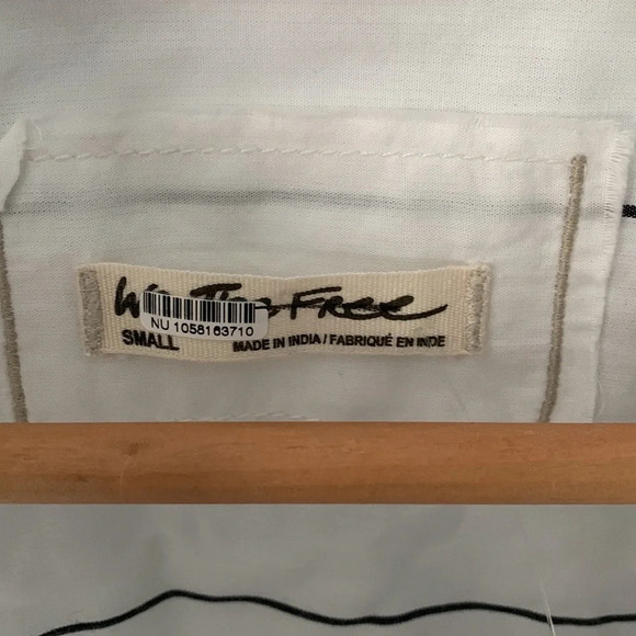 We the free happy hour striped button down oversized shirt womens size small - Picture 5 of 8